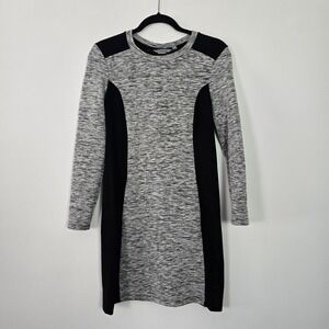 Athleta Shift Dress Womens‎ XS Gray Space Dye Long Sleeve Colorblock 459242-01